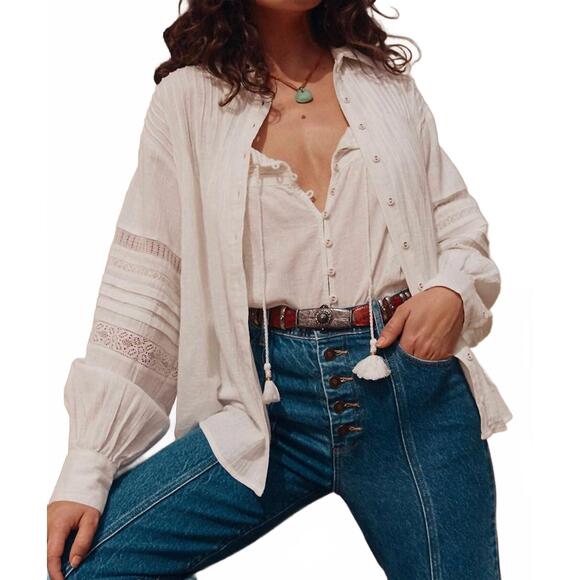 SPELL Tops - NEW SPELL stevie lace shirt in -camellia